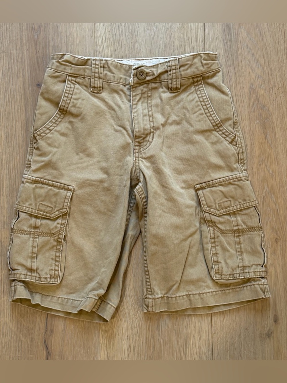 Old Navy boys 8 slim cotton cargo shorts khaki twill heavy